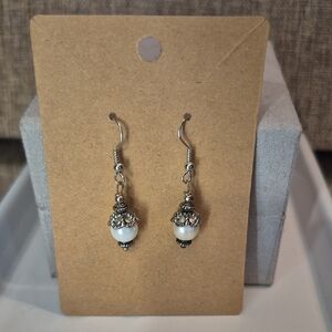 Sterling Silver and Pearl Dangle Earrings